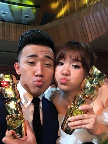 Hari Won mung Tran Thanh nhan cu dup giai thuong HTV Award-Hinh-2